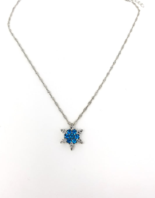 BLUE SNOWFLAKE NECKLACE