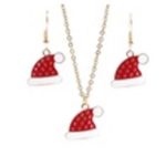 SANTA HAT NECKLACE & EARRING SET