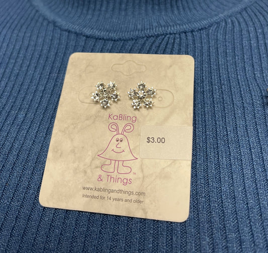 SMALL BLINGY SNOWFLAKE EARRINGS