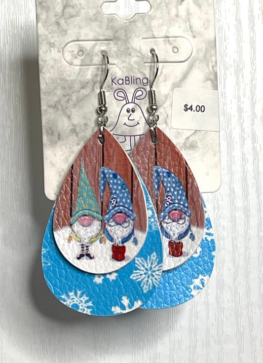 BLUE SNOW GNOME EARRINGS