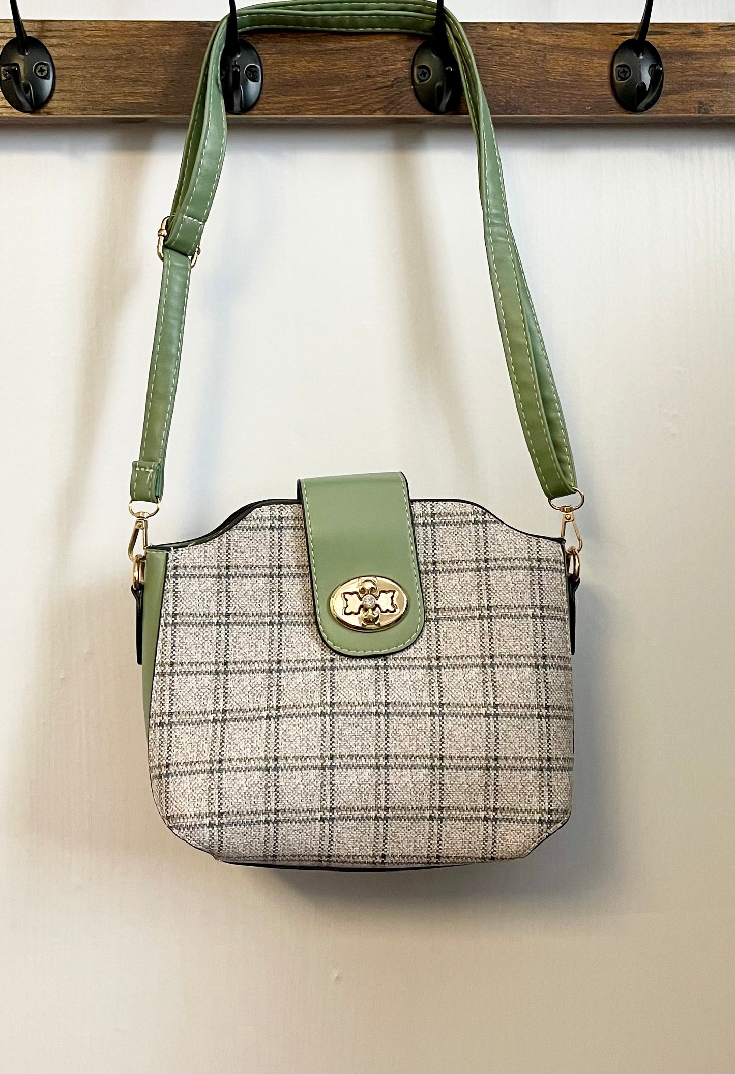 CLASSIC GREEN PLAID PURSE