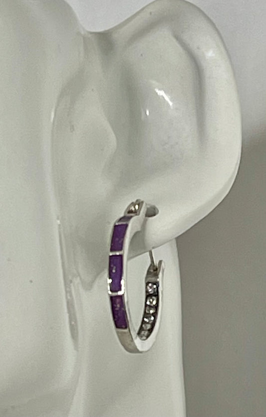 Purple Hoop Earrings A5747