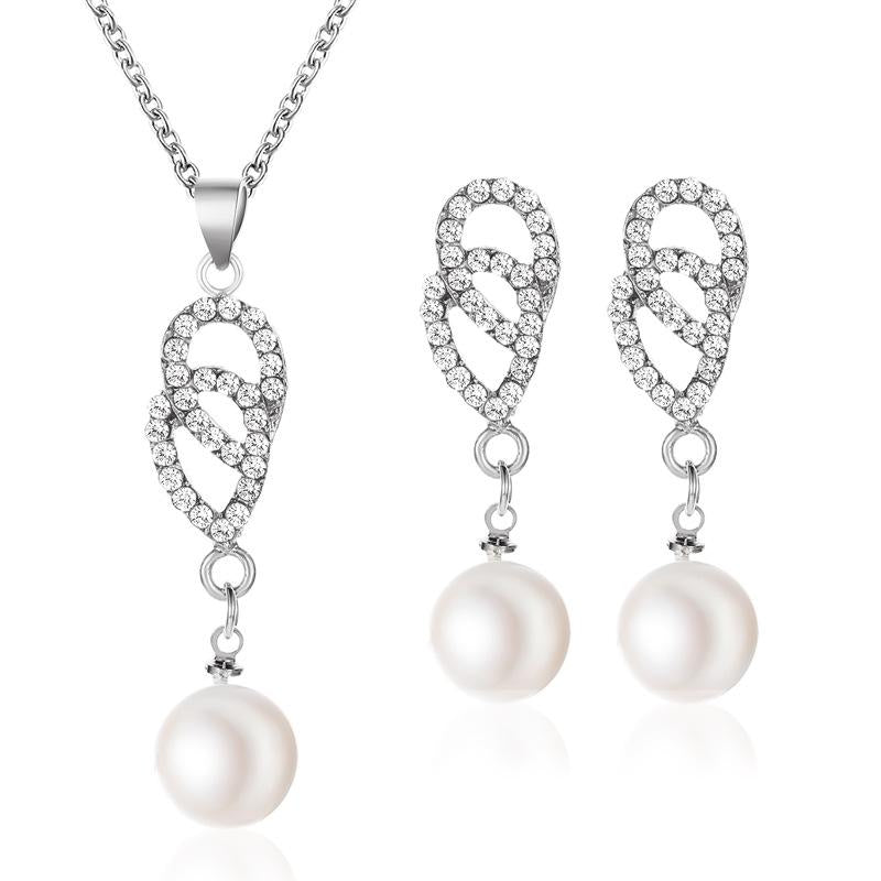 DOUBLE TEARDROP NECKLACE SET A1494