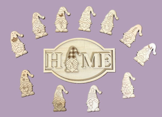 Home Sweet Gnome – DIY Interchangeable Set (Unpainted)