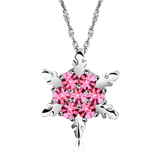 PINK SNOWFLAKE NECKLACE