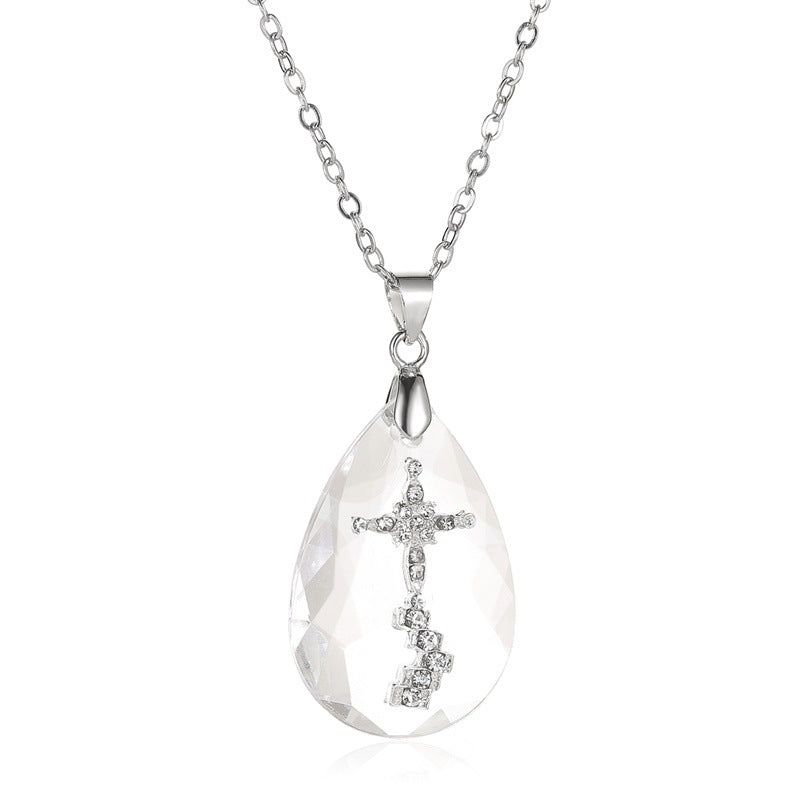 TEARDROP CROSS NECKLACE