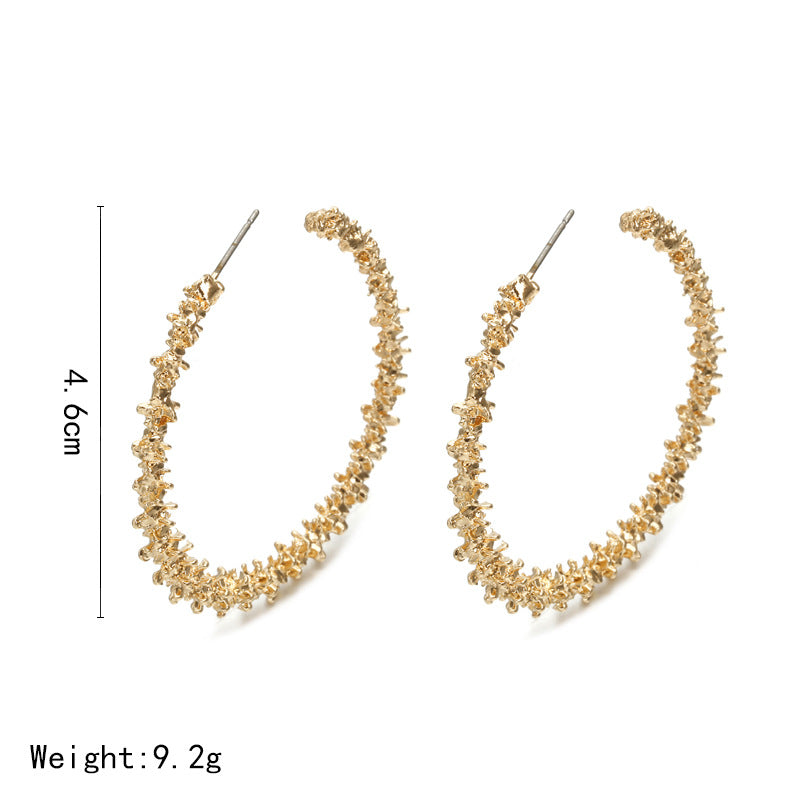 GOLDEN ENCRUSTED HOOP EARRINGS A0761