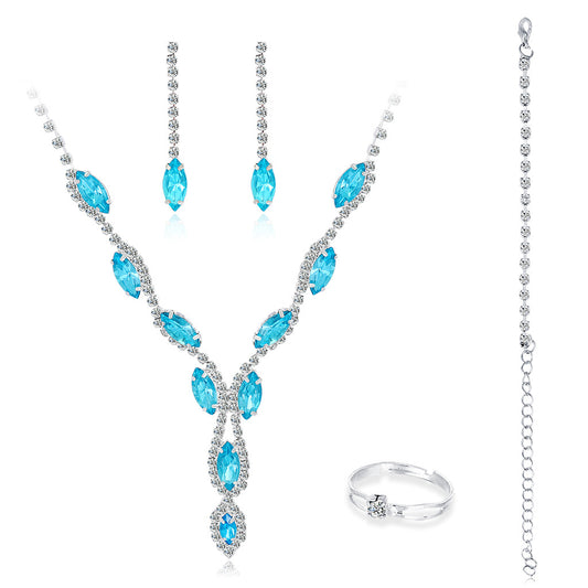 AQUAMARINE NECKLACE SET A1151