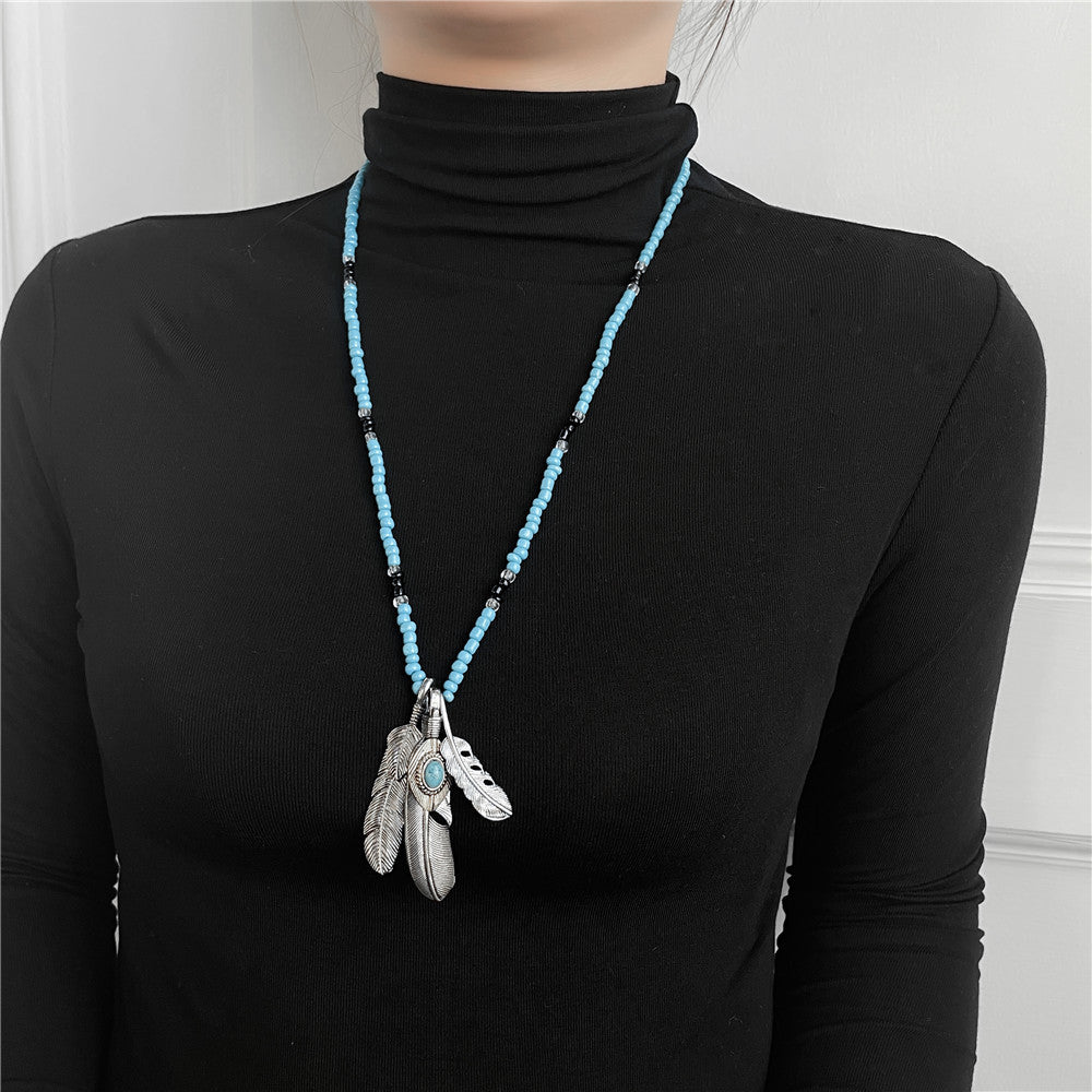 BOHO FEATHER NECKLACE